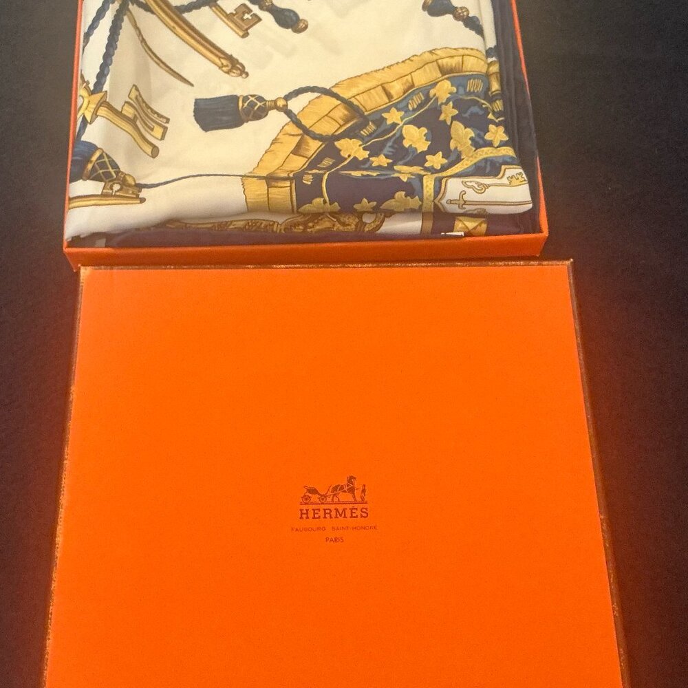 Hermes Silk Scarf.   "Les Cles"